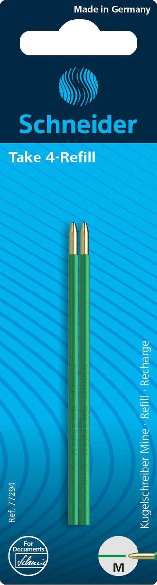 Kugelschreibermine Take 4 Refill - M, grün (dokumentenecht), 2 Stück
