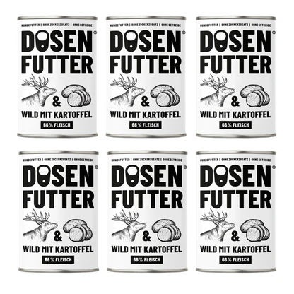 Schnauze & Co Hundefutter Wild mit Kartoffel 6x