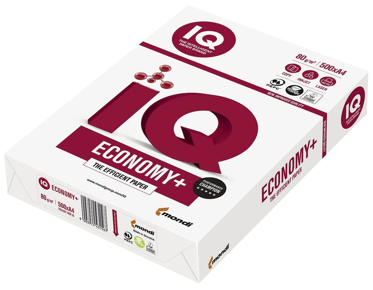 IQ economy plus - A4, 80 g/qm, weiß, 500 Blatt