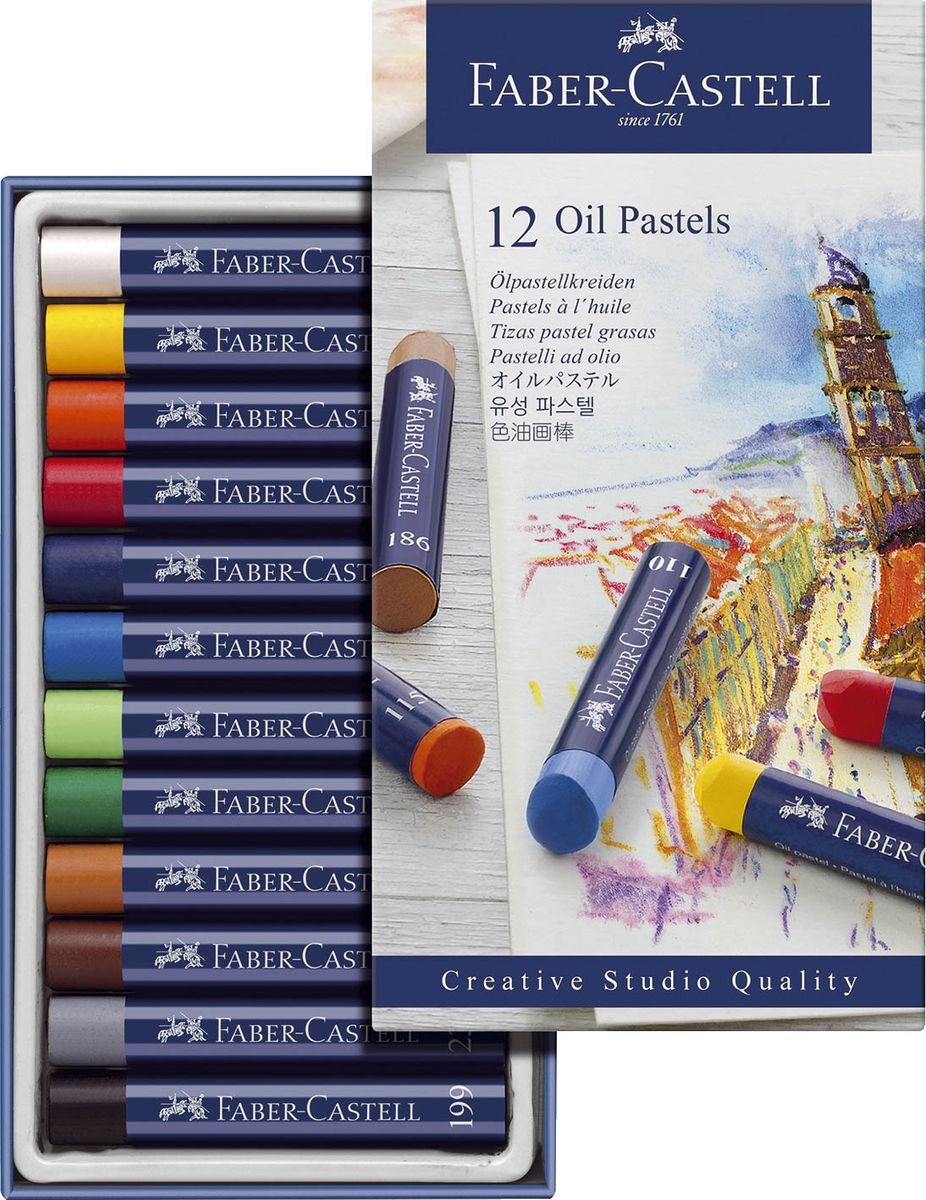 Creative Studio Ölpastellkreide, 12 Farben sortiert im Kartonetui