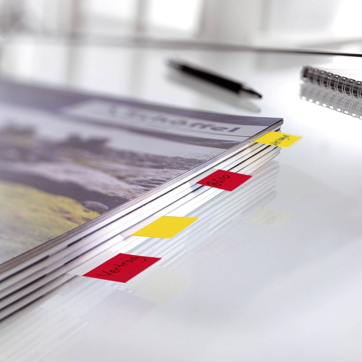 Page Marker Transparent - 50 x 20 mm, sortiert, 4x 40 Streifen, grün, gelb, blau, rot