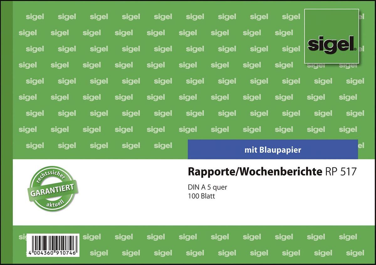 Rapporte/Wochenberichte - A5 quer, BL, MP, 100 Blatt