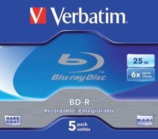 BD-RE Blu Ray Disc - 25GB, 6-fach, 5er Pack, silber