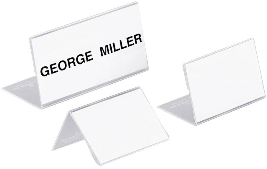 Tischaufsteller in L-Form, Schild weiß, 150 x 64 mm, 10 Stück