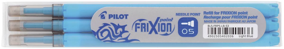 Tintenrollermine FriXion BLS-FRP5 - 0,3 mm, hellblau, 3er Pack