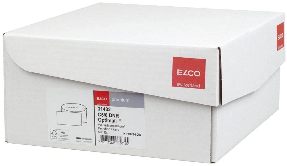 Briefumschlag Office Box mit Deckel - C6/5, weiß, nassklebend, ohne Fenster, 80 g/qm, 500 Stück