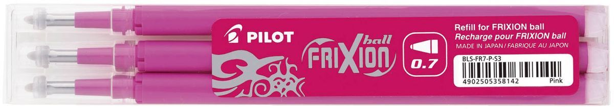 Tintenrollermine FriXion BLS-FR7 - 0,4 mm, pink, 3er Pack