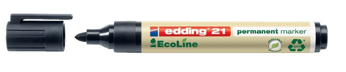 21 Permanentmarker EcoLine - nachfüllbar, 1,5 - 3 mm, schwarz