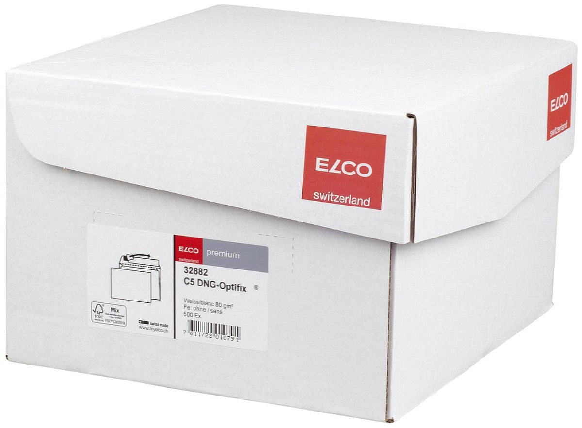 Briefumschlag Office Box mit Deckel - C5, weiß, haftklebend, ohne Fenster, 80 g/qm, 500 Stück