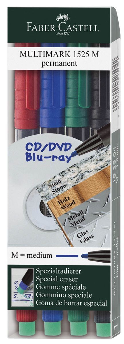 CD-Marker MULTIMARK - permanent, M,  4 Farben Etui