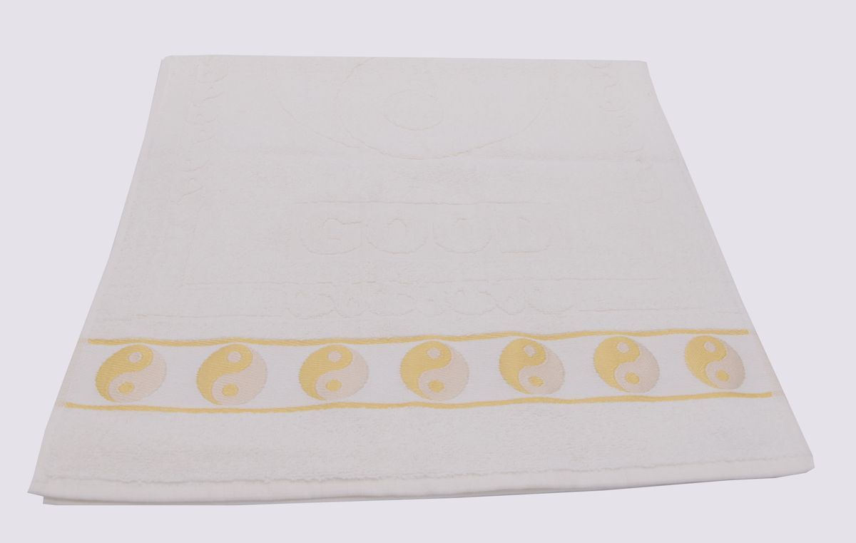 Handtuch 2er Set, 50 x 90 cm, 'Yin und Yang', Weiß/Gold