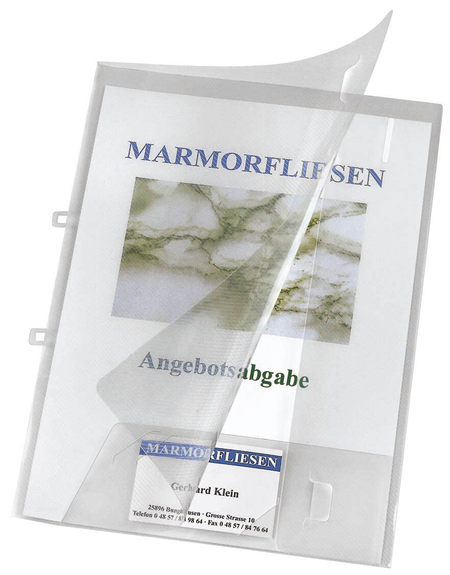 Angebotsmappe Crystal mit Visitenkartenfach, transparent