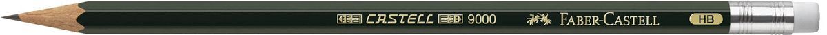 Bleistift CASTELL® 9000 mit Radierer HB, Schaftfarbe: dunkelgrün