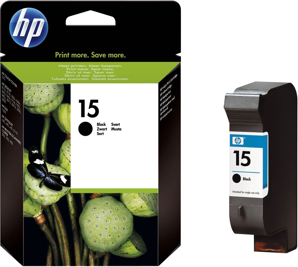 Original HP Druckkopfpatrone schwarz (C6615DE,C6615DE#ABB,C6615DE#ABD,15,15BK,15BLACK,NO15,NO15BK,NO15BLACK)