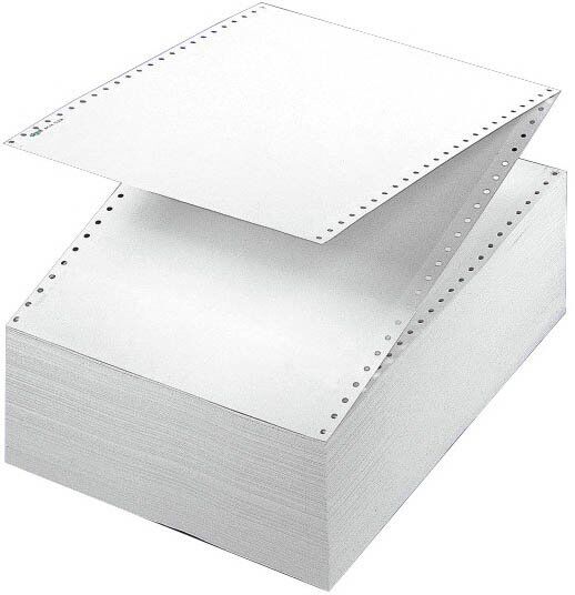 DIN-Computerpapier, 1fach, 12"x240 mm (A4 hoch), längsperforiert, 2000 Blatt, 60g
