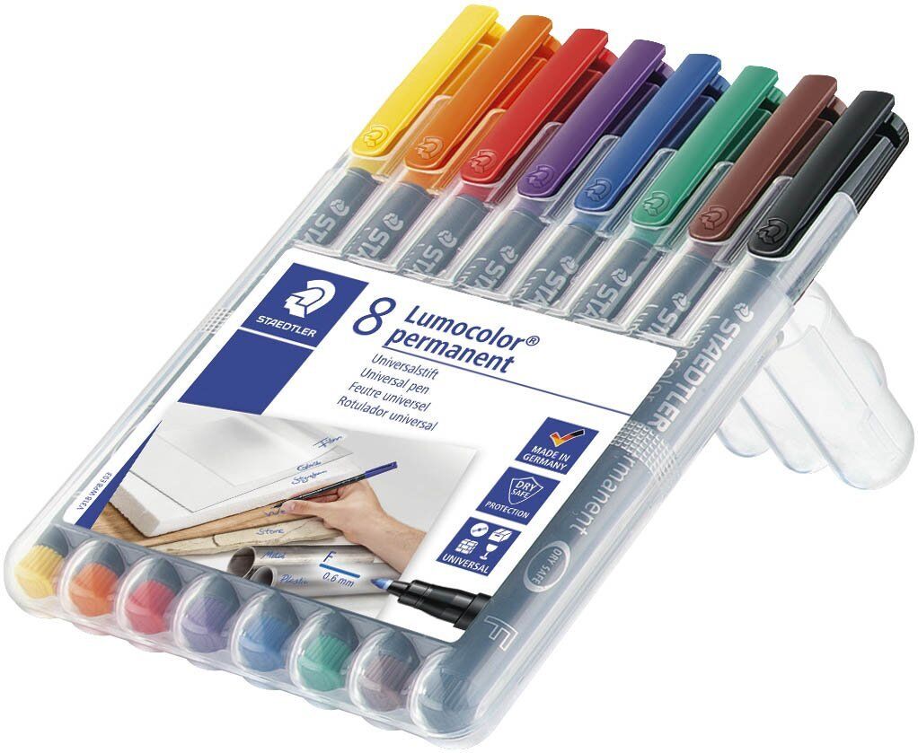 Feinschreiber Universalstift Lumocolor® - permanent, F, 8 Farben