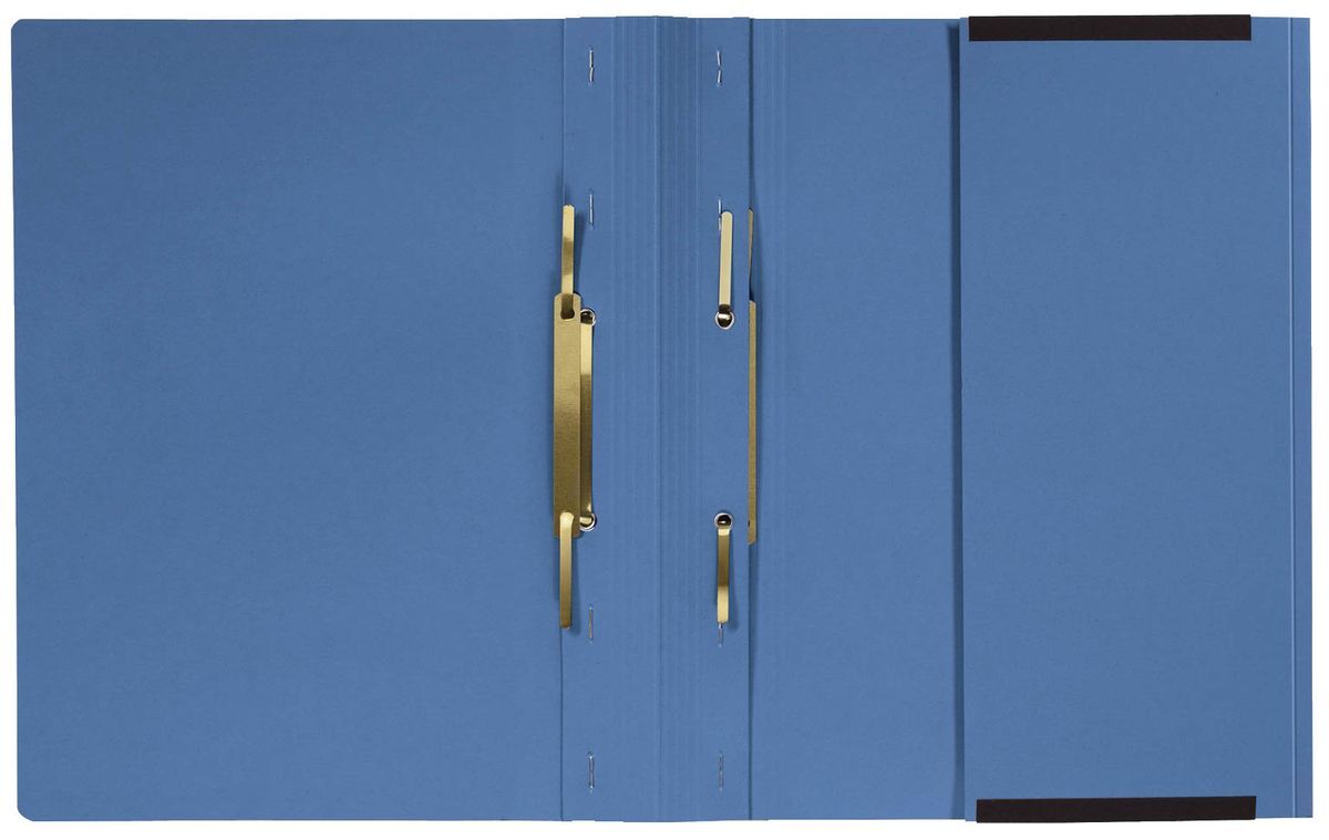 25x Kanzleihefter A gefalzt - Linksheftung (Behördenheftung), 1 Tasche, 2 Abheftvorrichtung, blau