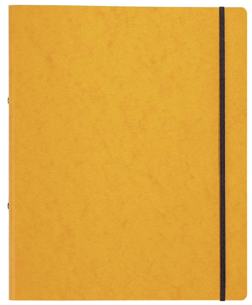 Ringbuch Pressspan - A4, 2-Ring, Ring-Ø 16mm, Gummizug, gelb