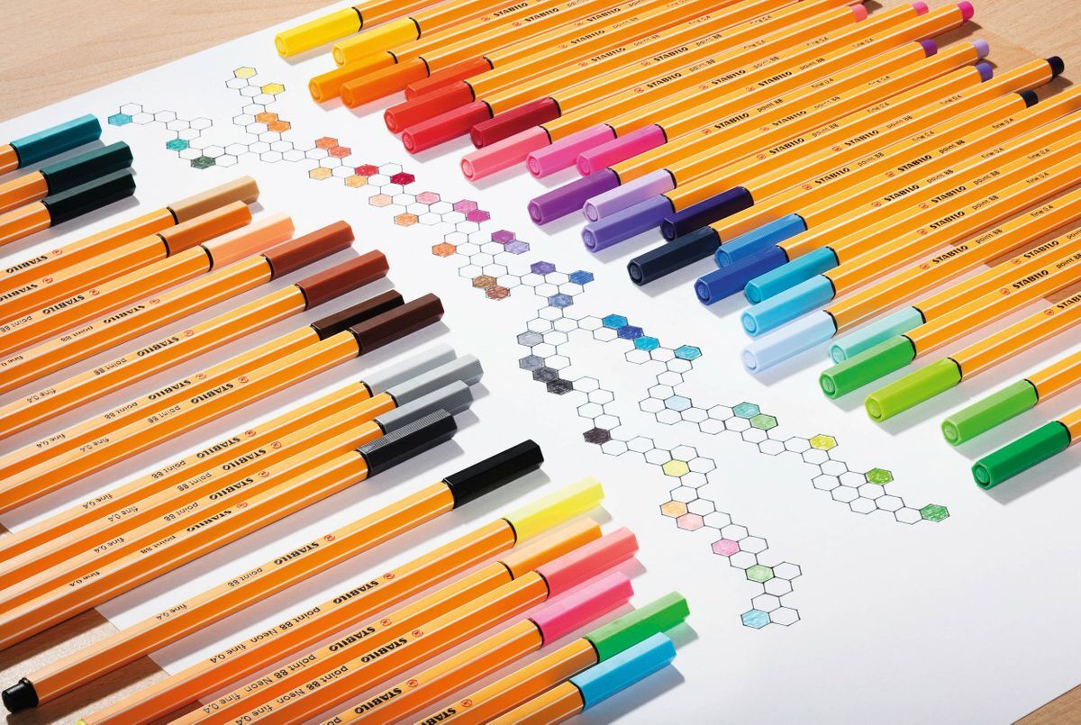 Fineliner - STABILO point 88 - 15er Pack - mit 15 verschiedenen Farben inklusive 5 Neonfarben