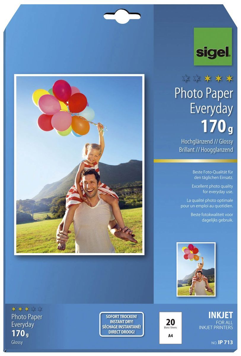 Inkjet Fotopapier Everyday - A4, hochglänzend, 170 g/qm, 20 Blatt