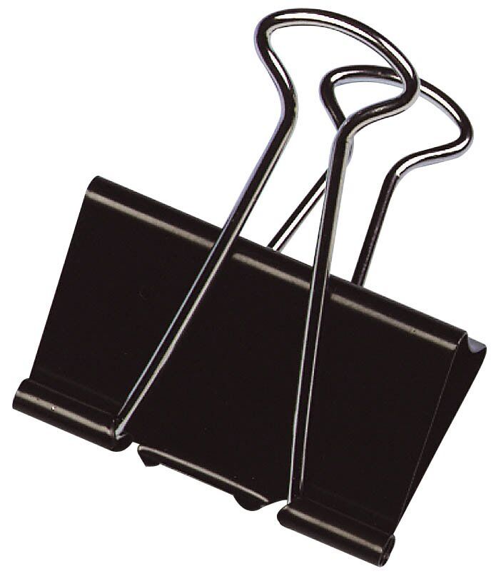 Foldback-Klammern - 19 mm, Klemmvolumen 7 mm, schwarz, 10 Stück