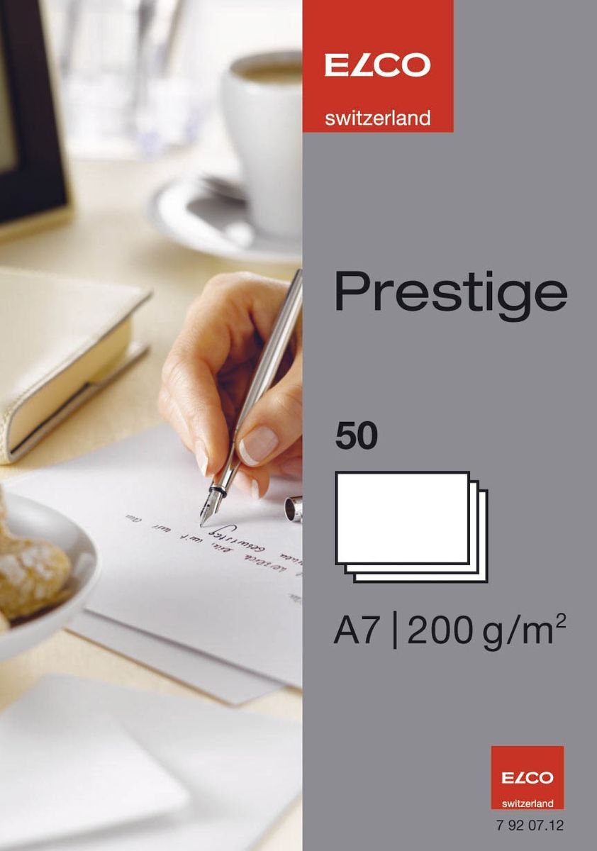 Briefkarten Prestige - A7, hochweiß, satiniert, 50 Stück