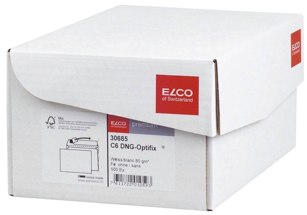 Briefumschlag Office Box mit Deckel - C6, weiß, haftklebend, ohne Fenster, 80 g/qm, 500 Stück