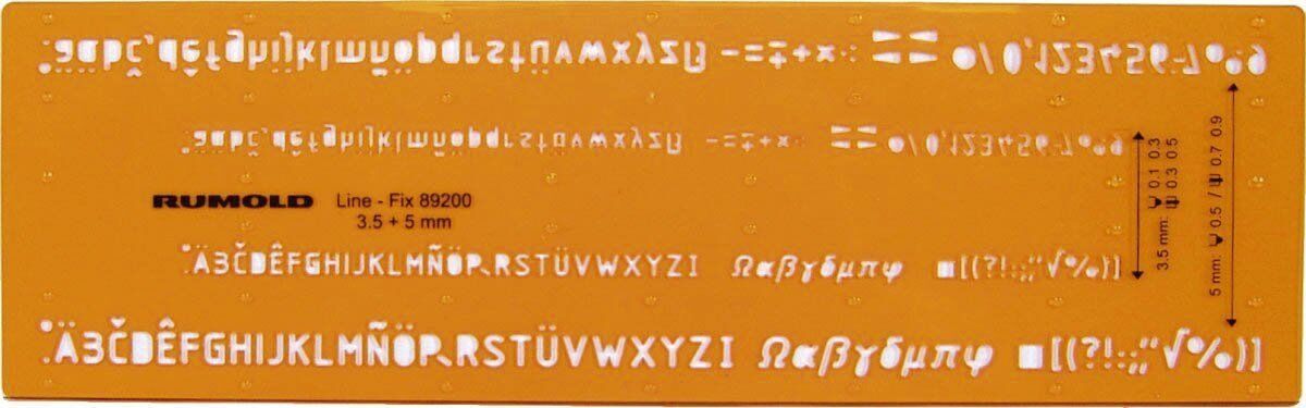 Schriftschablone - Schrifthöhe 0,35 mm und 0,5 mm