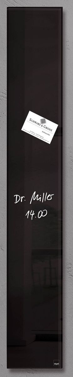 Glas-Magnetboard Artverum - schwarz, 12 x 78 cm