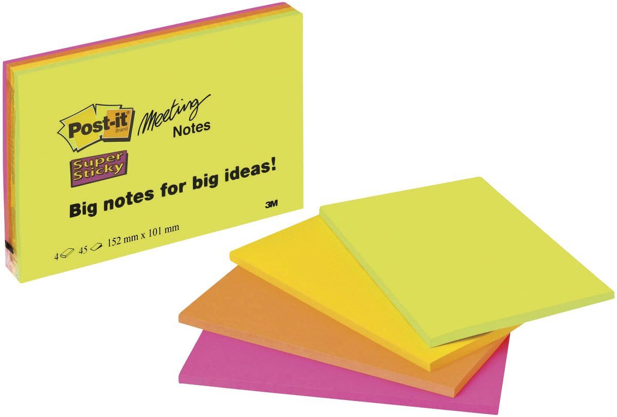 Meeting Notes Neon - 152 x 101 mm, 4 x 45 Blatt