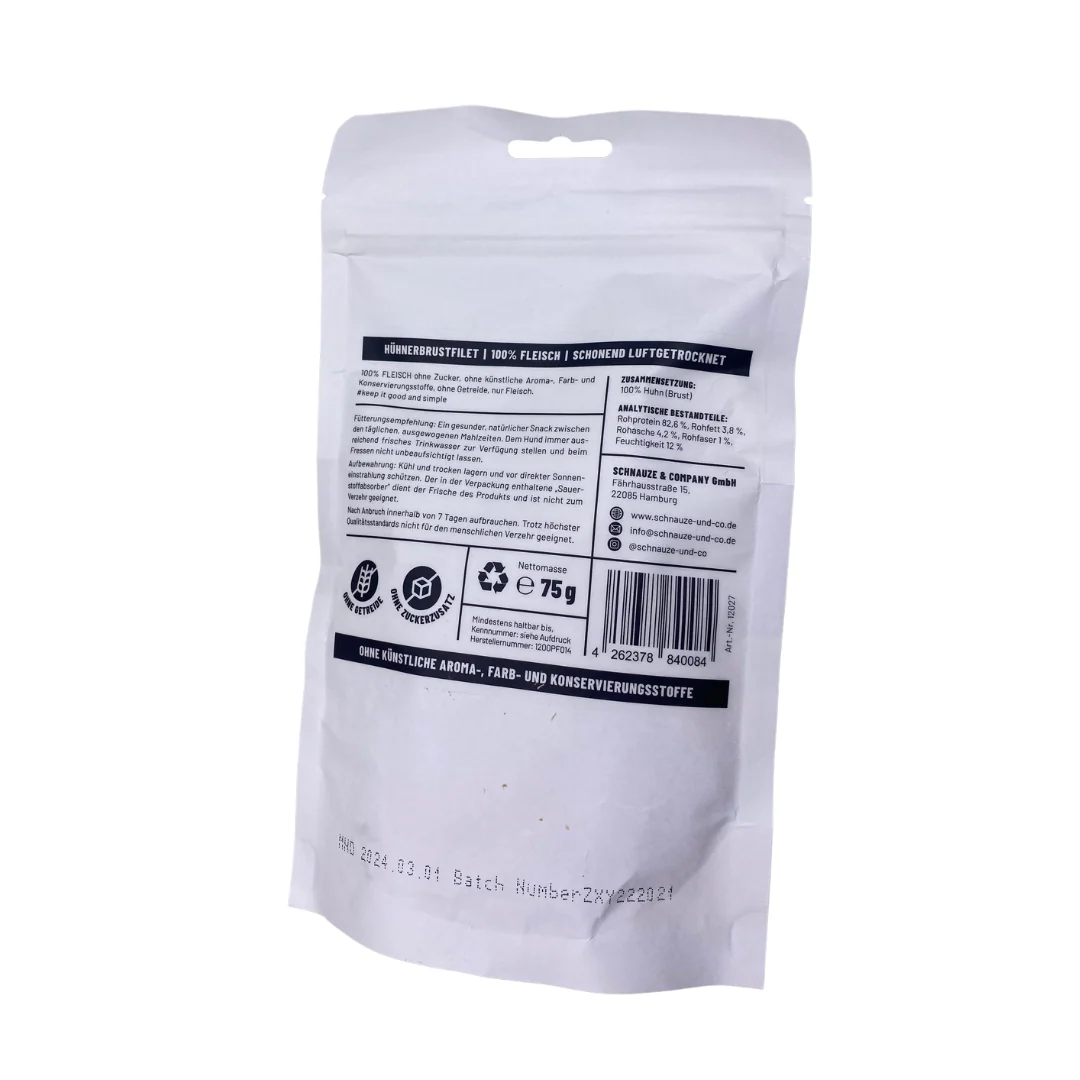Fleisch-Hühnerbrustfilet schonend ofengetrocknet 75g