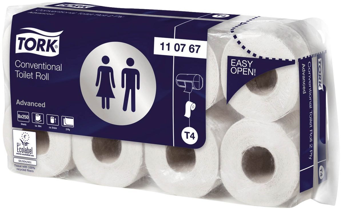 Advanced Toilettenpapier - 2 lagig, weich, geprägt, 8 x 8 Rollen