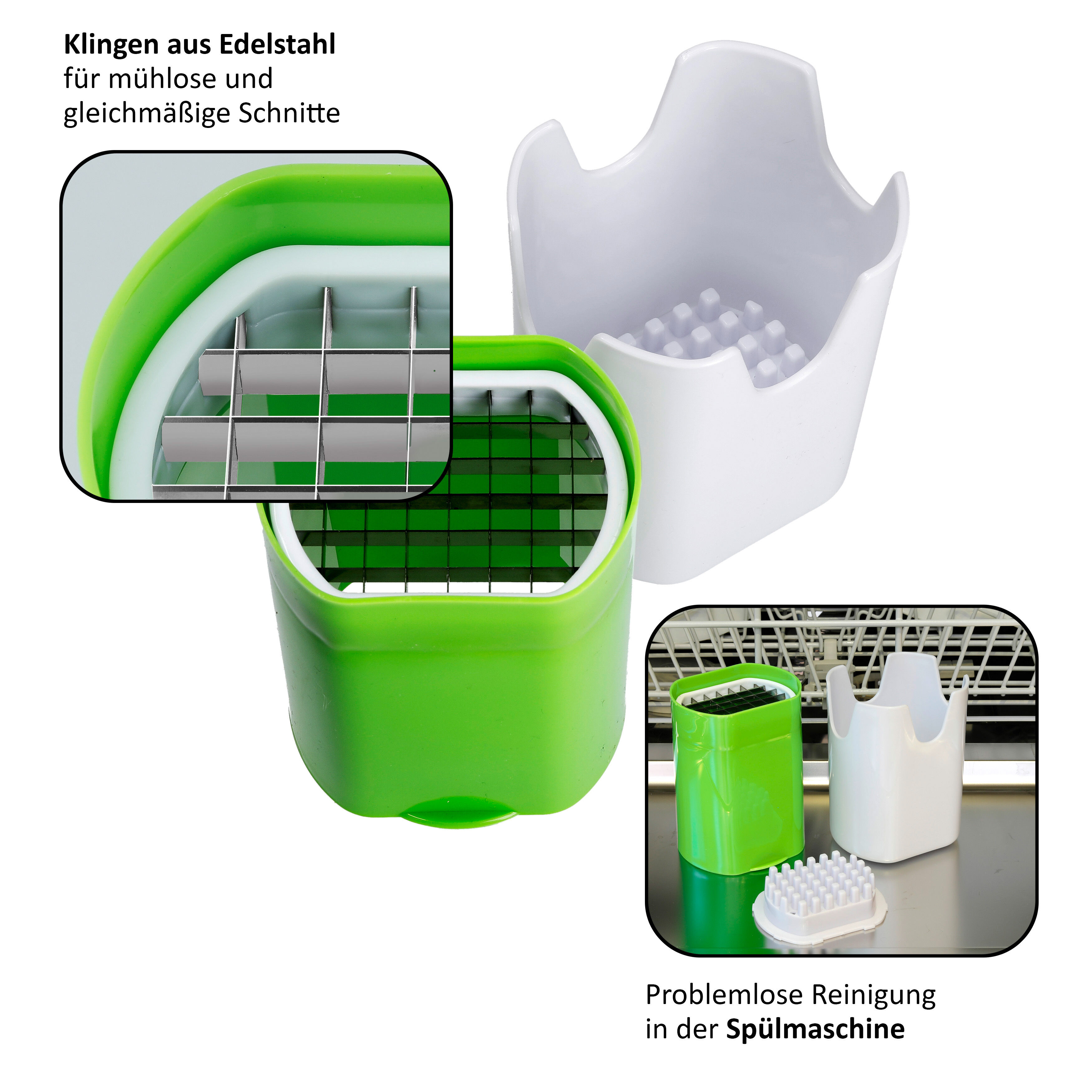 MR.ROBINSON Edelstahl Pommesschneider für Kartoffeln – Einfache Handhabung, Sicherheitsdesign, Spülmaschinenfest – Ideal für gleichmäßige Pommes & Gemüseschnitte