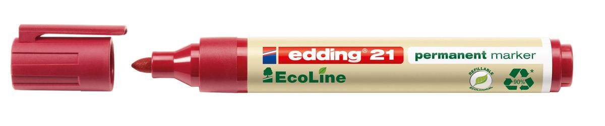 21 Permanentmarker EcoLine - nachfüllbar, 1,5 - 3 mm, rot