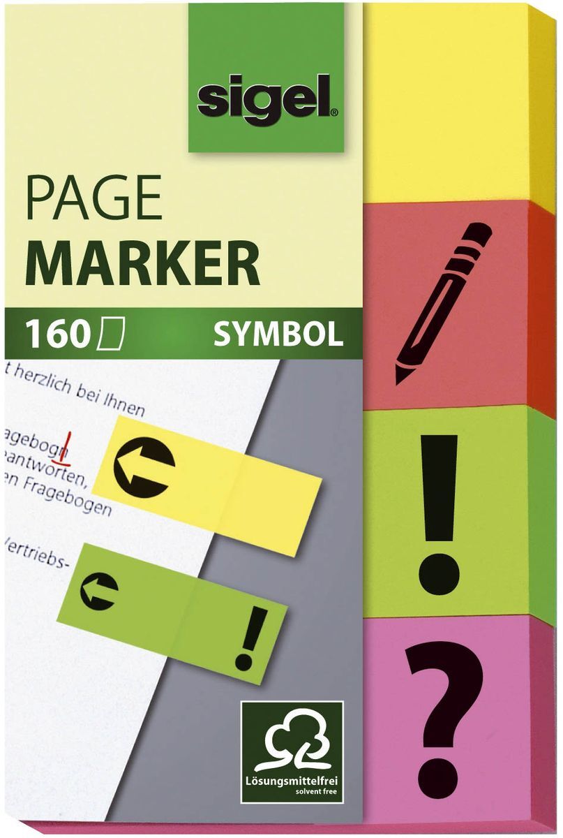 Page Marker Symbol - 50 x 20 mm, sortiert, 4x 40 Streifen