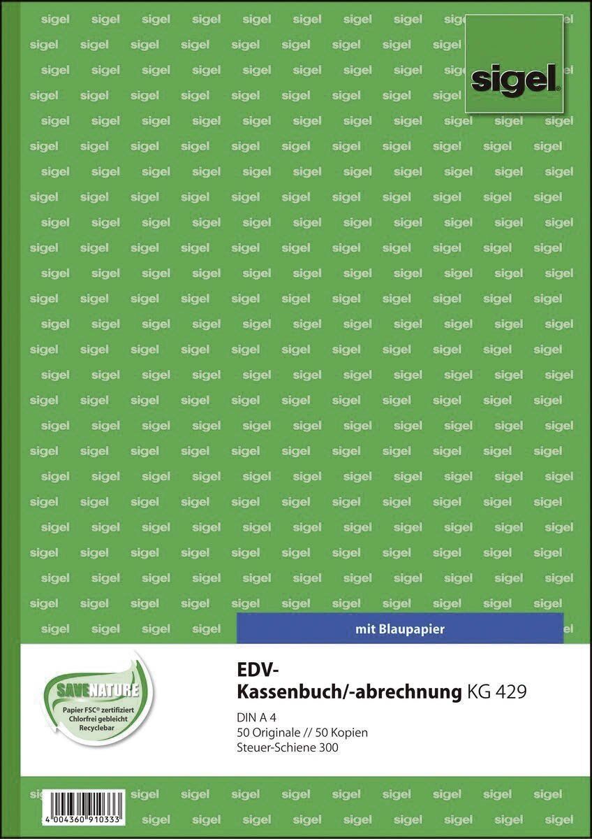 EDV-Kassenbuch Steuerschiene 300 - A4, 1. und 2. Blatt bedruckt, 2 x 50 Blatt