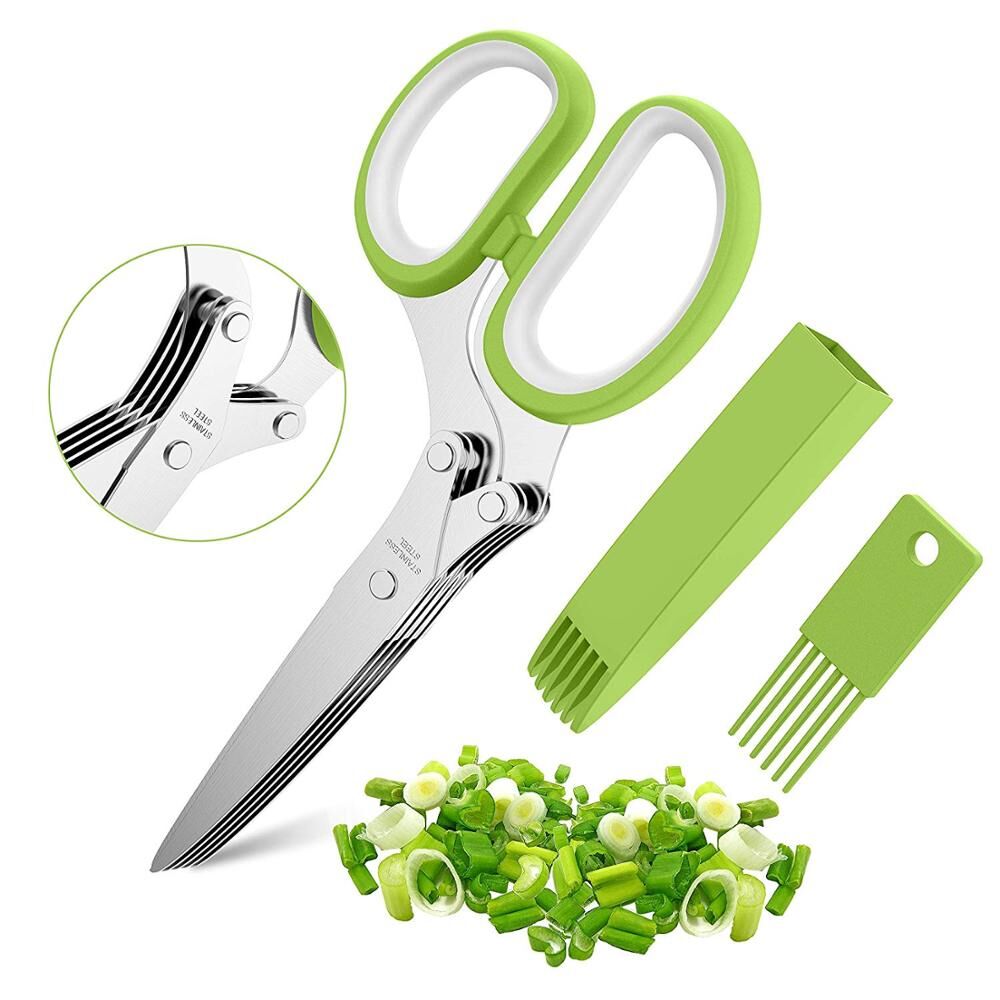 MR. ROBINSON Scheren Set - Allzweckschere Küchenschere mit vielen Funktionen - Kräuterschere mit 5fach Klinge - Geflügelschere mit Knochenbrecher - Hochwertiges Scherenset auch für Linkshänder