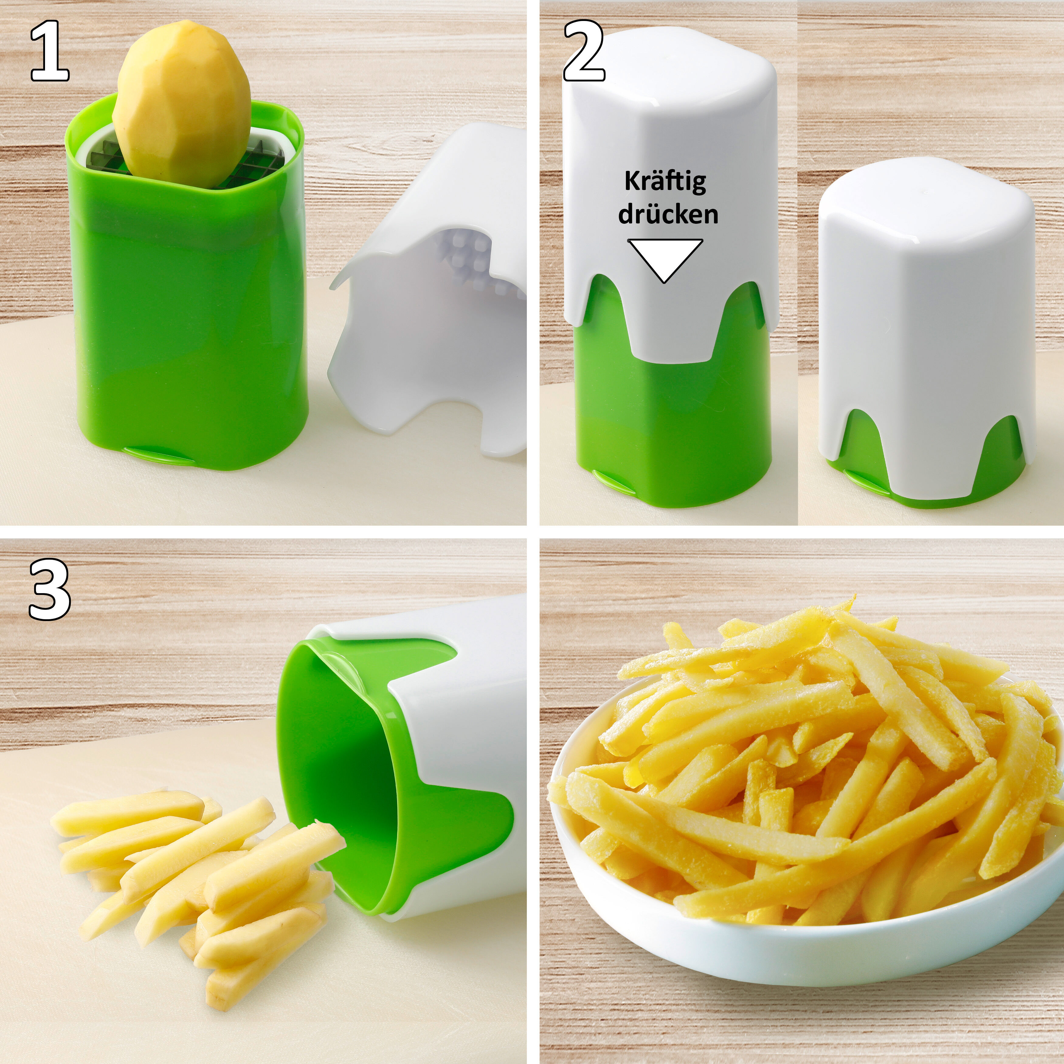 MR.ROBINSON Edelstahl Pommesschneider für Kartoffeln – Einfache Handhabung, Sicherheitsdesign, Spülmaschinenfest – Ideal für gleichmäßige Pommes & Gemüseschnitte