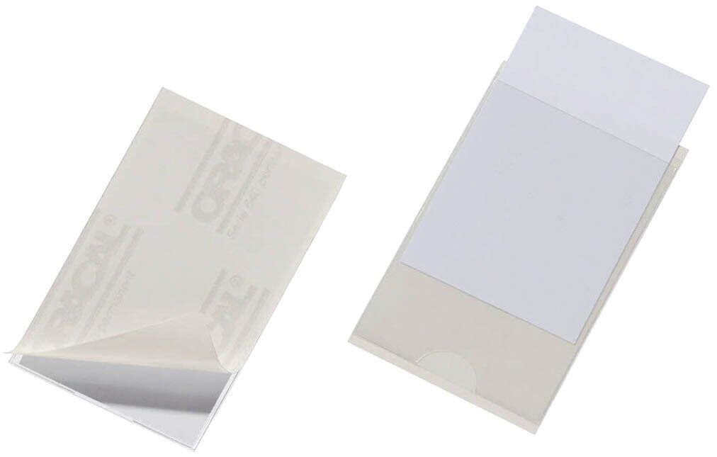 Selbstklebetasche POCKETFIX® - 93x62 mm, seitlich offen, transparent, 100 Stück
