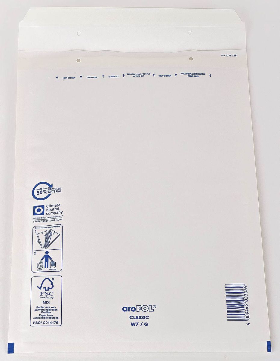 Luftpolstertaschen Nr. 7, 230x340 mm, weiß, 10 Stück