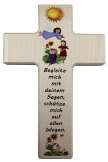 Kinderkreuz  "Begleite mich mit deimem Segen" - Holz, 20 x 12 cm