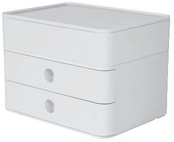 SMART-BOX PLUS ALLISON Schubladenbox mit Utensilienbox - stapelbar, 2 Laden, snow white/snow white