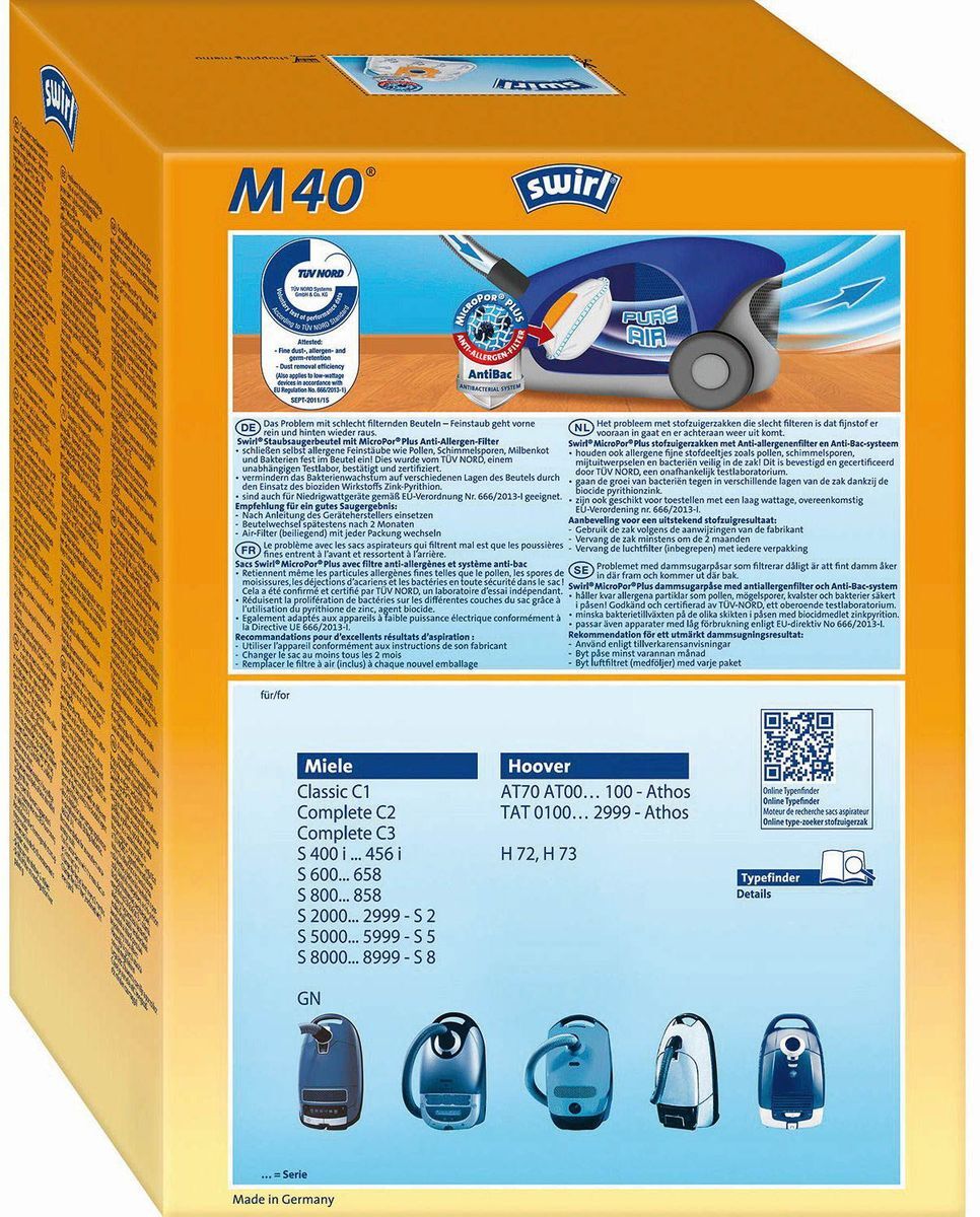 Staubfilter-Beutel - Marke Miele - M 40/M54 AirSpace