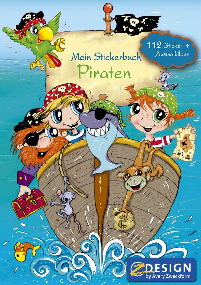 Z-Design 57797, Kinder Sticker Spielbuch A5, Pirat