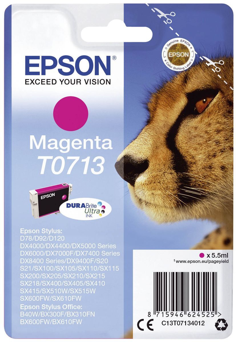 Original Epson Tintenpatrone magenta (C13T07134012,T0713,T07134012)